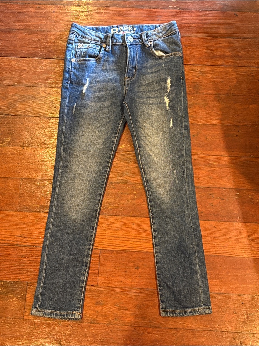 Peek Skinny Distressed Denim Jeans - Blue Wash